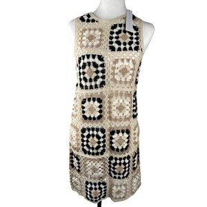 House Of Harlow 1960 Crochet Square Pattern Sleeveless Cotton/Acrylic Size XS